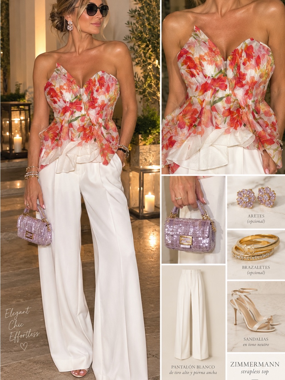Zimmerman nwt Strapless Floral Peplum Top stunning
